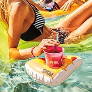 PINK VS pizza floatie and cup NIP